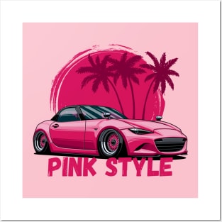 MX5 Miata Pink style Posters and Art
